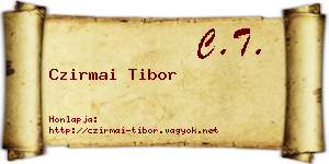 Czirmai Tibor névjegykártya